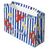 Mittelmeer-Meeresfrüchte-Markt-Muster (2) Große Geschenktüte (Rückseite Schrägansicht)