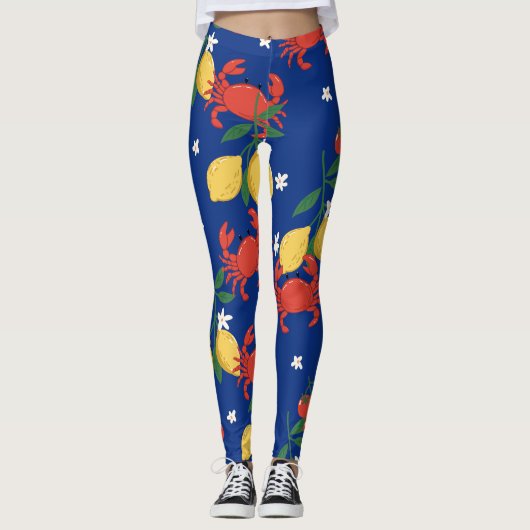 Mittelmeer-Meeresfrüchte-Markt-Muster (4) Leggings (Vorderseite)