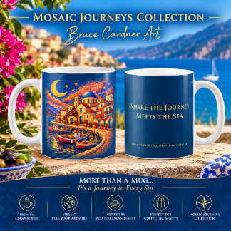 Mittelmeer-Mosaik-Fischereidorf Kaffeetasse