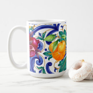 Mittelmeer-Mosaik-Zitrusfrucht Kaffeetasse