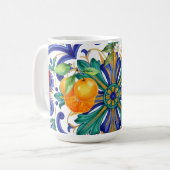 Mittelmeer-Mosaik-Zitrusfrucht Kaffeetasse (Vorderseite Links)