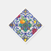 Mittelmeer-Mosaik-Zitrusfrucht Serviette (Ecke)