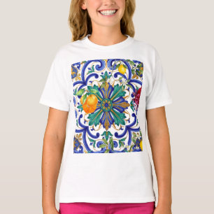 Mittelmeer-Mosaik-Zitrusfrucht T-Shirt