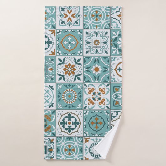 Mittelmeer-Muster aus marokkanischen Fliesen Badehandtuch (Badehandtuch)