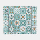 Mittelmeer-Muster aus marokkanischen Fliesen Fleecedecke (Vorderseite (Horizontal))