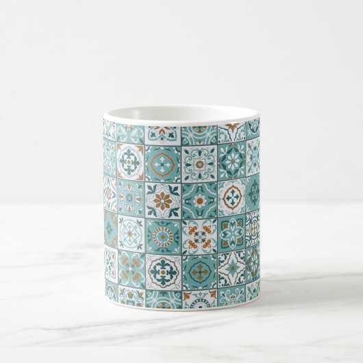 Mittelmeer-Muster aus marokkanischen Fliesen Kaffeetasse (Mittel)