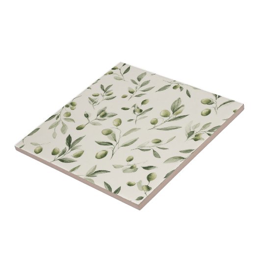 Mittelmeer-Muster der rustikalen Olivenzweige Fliese (Seite)