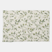 Mittelmeer-Muster der rustikalen Olivenzweige Geschirrtuch (Horizontal)
