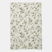 Mittelmeer-Muster der rustikalen Olivenzweige Geschirrtuch (Vertikal)