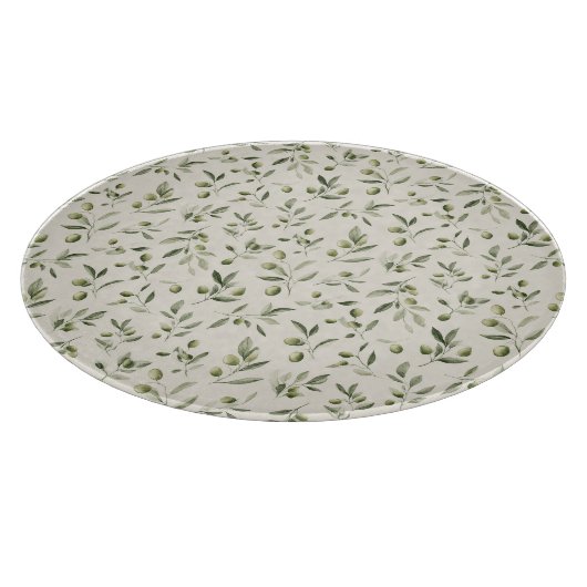 Mittelmeer-Muster der rustikalen Olivenzweige Schneidebrett (Ecke)