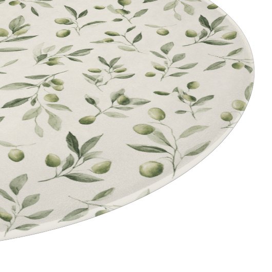 Mittelmeer-Muster der rustikalen Olivenzweige Schneidebrett (Ecke)