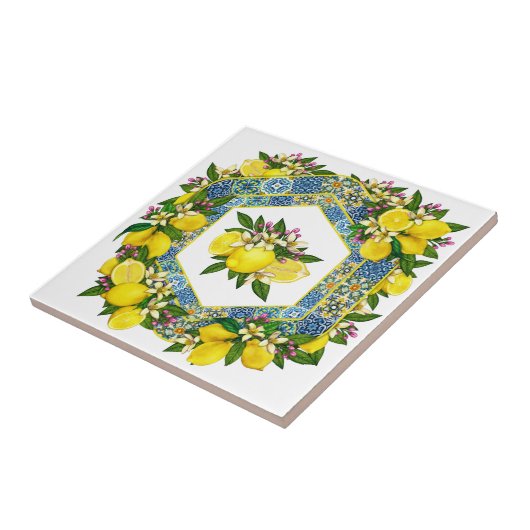 Mittelmeer-Muster Farbe 5 Keramik Tile Fliese (Seite)