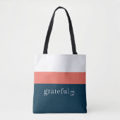Mittelmeer-Navy-Korallen-Gratitude-Tasche mit Stre Tasche (Vorderseite)