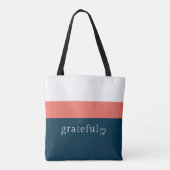 Mittelmeer-Navy-Korallen-Gratitude-Tasche mit Stre Tasche (Rückseite)