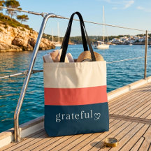 Mittelmeer-Navy-Korallen-Gratitude-Tasche mit Stre