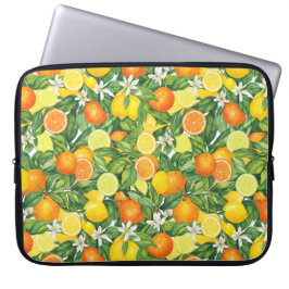 Mittelmeer-Obstgarten-Aquarell-Zitrusmuster Laptopschutzhülle