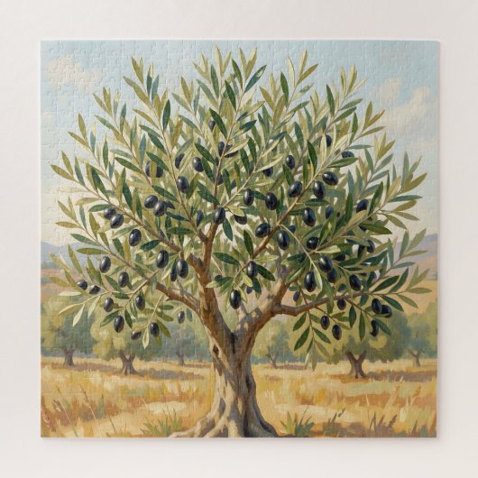 Mittelmeer Olivenbaum Landschaft  Puzzle (Vertikal)