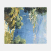 Mittelmeer-Olivenhain am Meer Fleecedecke (Vorderseite (Horizontal))