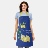 Mittelmeer Oma eine Squeeze Blue Lemon Schürze (Getragen)