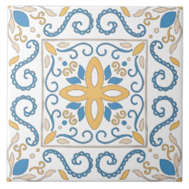 Mittelmeer Orange Blau Pink Geometrie Andalouse Fliese