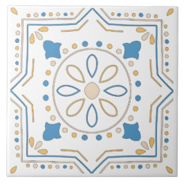 Mittelmeer Orange Blau Pink Geometrie Andalouse Fliese