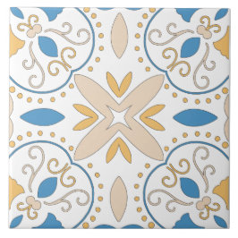 Mittelmeer Orange Blau Pink Geometrie Andalouse Fliese