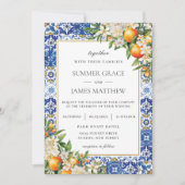 Mittelmeer Orange Frucht Zitrusfrüchte Tiles Weddi Einladung (Vorderseite)