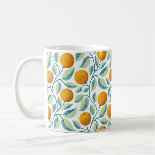 Mittelmeer-Orange und Blaugrüne Botanische Zitrusf Kaffeetasse