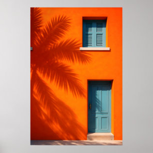 Mittelmeer-Orangen-Wandposter, Küstenpalme Poster