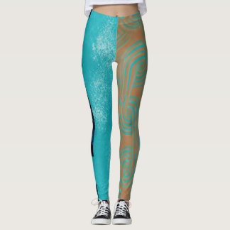 Mittelmeer-Resort-Poolwasser und griechische Farbe Leggings