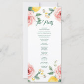 Mittelmeer-Rotrose- und Zitronen-Hochzeitsprogramm (Rückseite)
