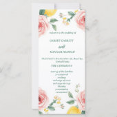 Mittelmeer-Rotrose- und Zitronen-Hochzeitsprogramm (Vorderseite)