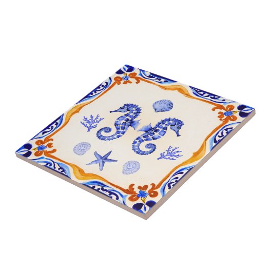 Mittelmeer-Seepferde Fliese (Seite)