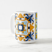 Mittelmeer,sizilianische Fliesen,Zitronen Kaffeetasse (Vorderseite Links)