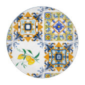 Mittelmeer,sizilianische Fliesen,Zitronen Schneidebrett (Vorderseite)