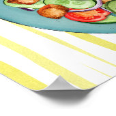 Mittelmeer-Sommer-Aquarellmuster Poster (Ecke)