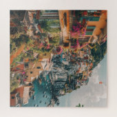 Mittelmeer Sommer - Aussicht auf die Bergspitze Puzzle (Horizontal)