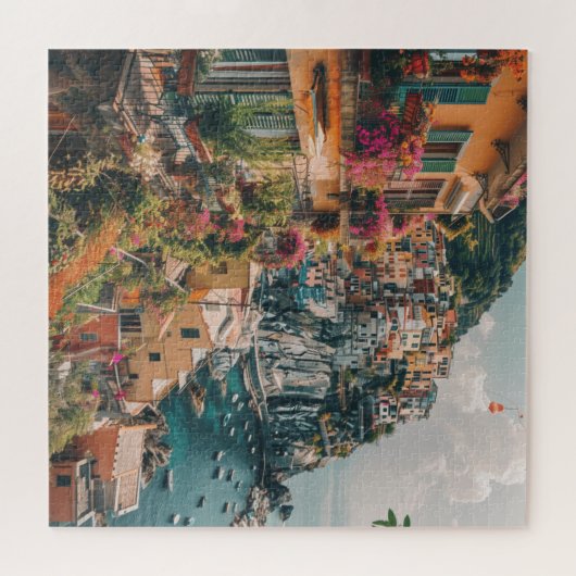 Mittelmeer Sommer - Aussicht auf die Bergspitze Puzzle (Horizontal)