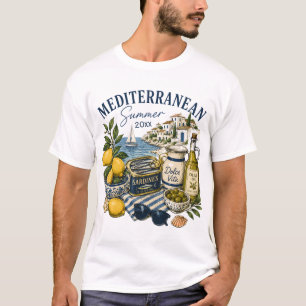 Mittelmeer-Sommer Dolce Vita Küsten-Sardine T-Shirt