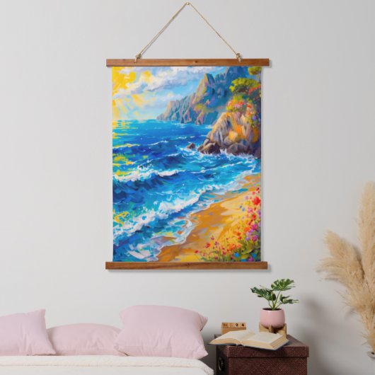 Mittelmeer-Sommer Wandteppich Mit Holzrahmen (Schlafzimmer)
