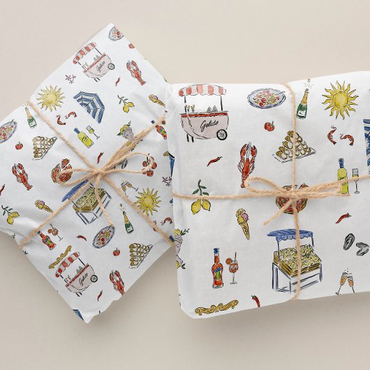 Mittelmeer-Sommerdoodle Seidenpapier