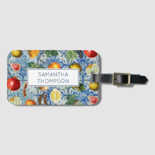 Mittelmeer-Sommerfrucht-Blau-Mosaik Gepäckanhänger