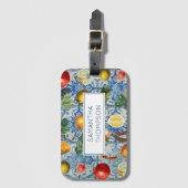 Mittelmeer Sommerfrucht Blaues Mosaik Gepäckanhänger (Vorderseite Vertikal)