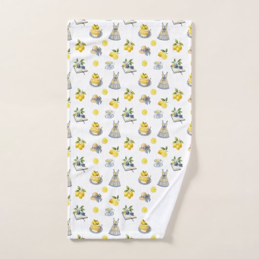 Mittelmeer Sommerlemon Muster Badhandtuch Set (Handtuch)