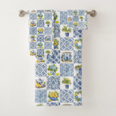 Mittelmeer Sommerlemon Muster Badhandtuch Set (Insitu)