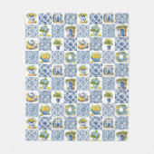 Mittelmeer Sommerlemon Muster Fleecedecke (Vorderseite)