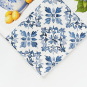 Mittelmeer Sommerlemon Muster Fleecedecke (Ecke)