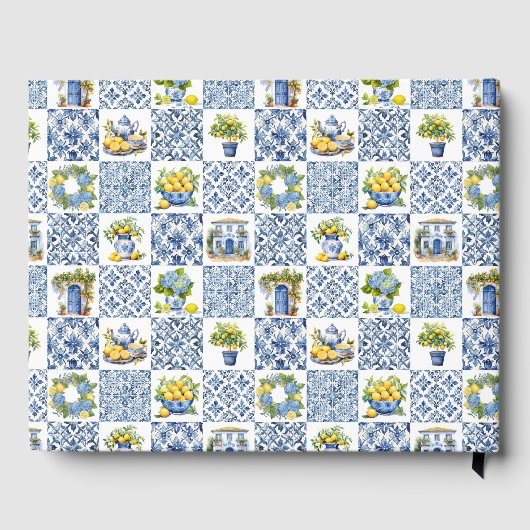 Mittelmeer Sommerlemon Muster Gästebuch (Rückseite)