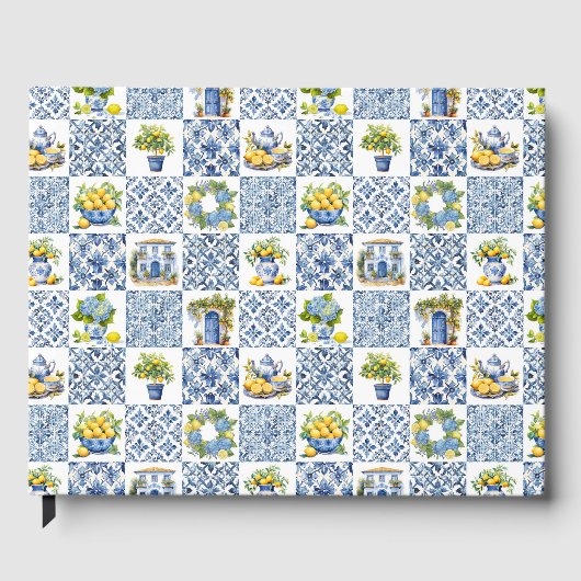 Mittelmeer Sommerlemon Muster Gästebuch (Vorderseite)