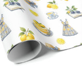 Mittelmeer Sommerlemon Muster Geschenkpapier (Rolleneckpunkt)